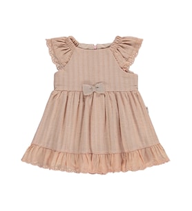Civil Baby Fiyonk Nakış 6-18 Ay Elbise - Pembe