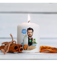 Kişiye Özel Sörf Yapan Erkek Karikatürlü Mum