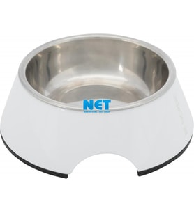 Trixie Köpek Mama ve Su Kabı, Melamin/Paslanmaz Çelik, 0.2lt/ø14cm, Beyaz