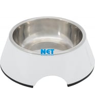 Trixie Köpek Mama ve Su Kabı, Melamin/Paslanmaz Çelik, 0.2lt/ø14cm, Beyaz