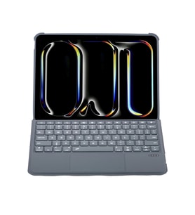 Pilelistore   T5504D iPad Pro 11 (2024) Kılıf Palermo Ledli Klavyeli Standlı Tablet Kılıfı - Siyah
