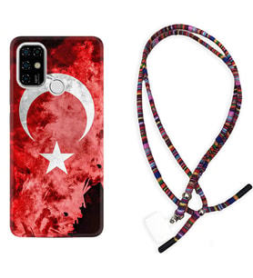 Casper E30 F20 X20 Kılıf Boyun Asklı Rasta Silikon Şanlı Türk Bayrağı 1315