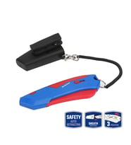 WORKPRO WP213010 Kemer Askı Kancalı Otomatik Geri Çekilebilir Mandallı Rötuş Maket Bıçağı + 3 Adet Yedek Bıçak