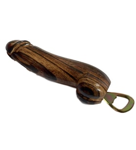 Özel Tasarım Ahşap Fallus Meşrubat Gazoz Açacağı Küçük Boy Model 1