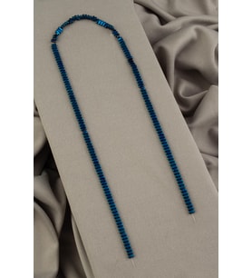 Hematit Doğal Taş Parlak Mavi Rondela Kesim 2x4mm Dizi [AA]