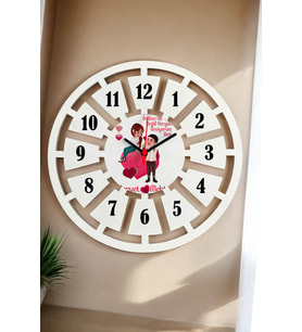 Sevgililer Günü Hediyesi Duvar Saati 40cm 025 (Beyaz)