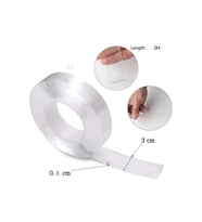 2 Metre Çift Taraflı Şeffaf Nano Bant Güçlü Yapıştırıcı Resim Kablo Sabitleme Bandı Halı Kaydırmaz