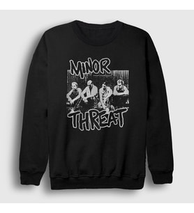 Presmono Unisex Siyah Band Müzik Minor Threat Sweatshirt 536290tt