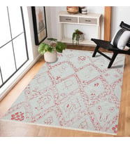 Gri Halı Eskitme Vintage Stil Kaymaz Tabanlı Modern Salon Halısı Dijital Baskı Ürün