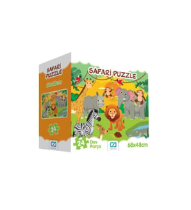 Ca Games 24 Parça Safari Yer Puzzle 5232, Çocuklar İçin Hayvanlı Yer Puzzle