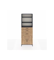 Arges Dolap 4 Raflı 3 Çekmeceli 2 Kapaklı 88x30x243 Antrasit-Çam