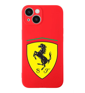 Apple iPhone 14 Plus  Lansman Kılıf Ferrari  Tasarımlı Altı Kapalı İçi Kadife Kaplı  Kapak (Şeffaf)