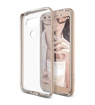 Verus G5 ile Uyumlu Crystal Bumper Kılıf Shine Gold