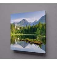 GÖL VE DAĞ KANVAS TABLO 100x100cm (Karışık)