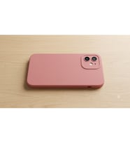 iPhone 12 12 Pro Sıvı Silikon Kamera Korumalı Kılıf (dekoratif çiçek Kurusu Pudra Pembe)