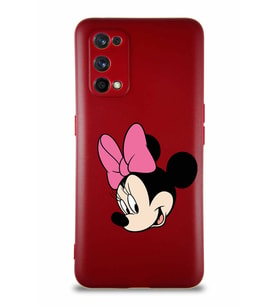 Realme 7 Pro Soft Premier Kapak Minnie Mouse-B Tasarımlı Silikon Kılıf - Mürdüm (Şeffaf)