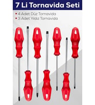 7'li Tornavida Seti (4  Düz Tornavida 3  Yıldız Tornavida)