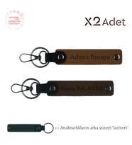 En Yakın Dostuna Şık Bir Armağan – Kişisel 2’li Anahtarlık Seti, Açık Kahve-Koyu Kahve-Lacivert