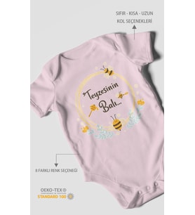 Teyzesinin Balı Kısa Kollu Bebek Body %100 Pamuk
