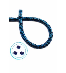 Hematit Doğal Taş Parlak Mavi Rondela Kesim 6x1mm Dizi [AA]