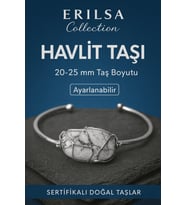 Sertifikalı Doğal Havlit Taşı Gümüş Kaplama Ayarlanabilir Bileklik – Sakinlik ve Huzur (Çok Renkli)