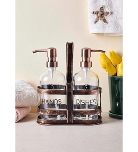 Rame Sıvı Sabunluk Seti - 2x500 ML Yuvarlak (Beyaz)