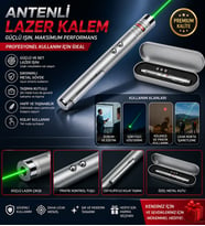 Premium Antenli Lazer Kalem Seti Metal Gövde Taşıma Kutulu Güçlü Işın Performansı