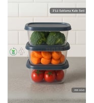 3'lü Saklama Kabı Seti Kare Erzak Kabı Bpa Free Derin Dondurucu için Uygun 250 ml