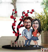 BK Gift Kişiye Özel Sevgililer Karikatürlü 3D Ahşap Biblo, Sevgili Biblo, Ahşap Biblo, Sevgiliye Hediye, Sevgililer Günü Hediyesi-4