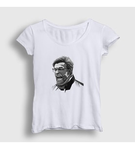 Presmono Kadın Beyaz Shout Soccer Futbol Jürgen Klopp T-Shirt 339199tt