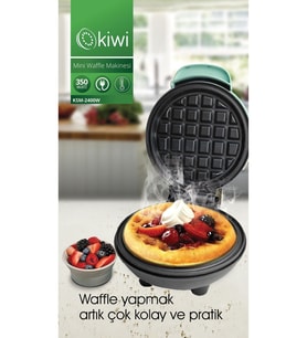 Kiwi Ksm-2400W Yapışmaz Plakalı Mini Waffle Makinesi