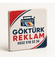 Kişiye Özel Baskılı Doğal Taş Bardak Altlığı – Fotoğraf, Logo ve Yazılı Dekoratif Kare Taş 5x5