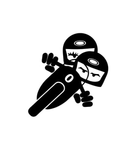 Twin Racers Motorcu Sticker 17x17 Cm Siyah