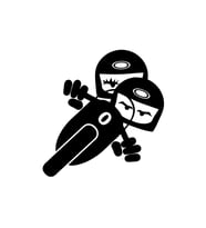 Twin Racers Motorcu Sticker 17x17 Cm Siyah