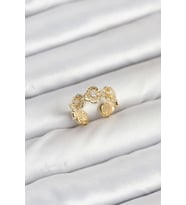 Pirinç Gold Renk Yonca Model Kadın Yüzük