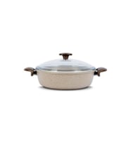 Thermoad 32 Cm Granit Döküm Basık Karnıyarık&Pilav Tenceresi Vizon (VIZON-KAHVE)