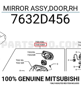 Ayna Dış Dikiz L200 2019-2023 Elektrikli Sinyalli 5 Fişli Krom Sağ (Oem No:7632D456)