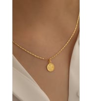 14 Ayar Altın Tuğra Valentino Zincir Kolye (Sarı)