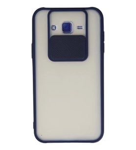 Newface Samsung Galaxy J7 Kılıf Palm Buzlu Kamera Sürgülü Silikon - Lacivert