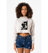 Cowboy Bebop Spike See You Space Cowboy Beyaz Kırçıllı Kadın Crop Kapşonlu