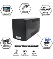 UPSET Microactive 1200VA / 720W UPS Kesintisiz Güç Kaynağı 3 Prizli 2x12V 7Ah Akülü
