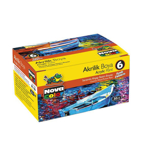 Nova Color Akrilik Boya 6 Renk x 30 ml. Şişe 