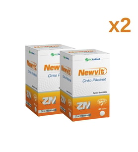 Newvit Çinko Pikolinat 15 mg 60 Tablet x2 Adet (Renksiz)