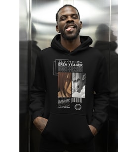 Eren Yeager Attack On Titan Baskılı Unisex Oversize Anime Karakter Hoodie