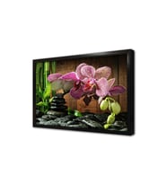 Spa Taşları ve Orkide Çerçeveli Mdf Tablo