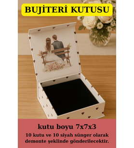 Takı Kutusu  10 Adet Süngerli Kutu - Küpe Anahtarlık Bujiteri Kutusu - Düğün Nişan (Pembe)