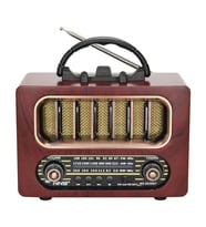 Orta Boy Retro Ahşap Tasarım Bluetooth Hoparlörlü Radyo – FM/AM Destekli, Şarjlı ve Taşınabiliri Radyo NS-6636 GO-53-vice 00376
