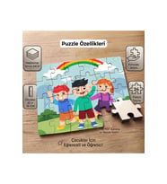 Deniz - Köprü - Fener Tasarımlı 24 Parça Ahşap Çocuk Puzzle MPK0127