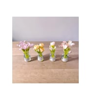 Kişiye Özel Dekoratif Mini Araba Süsü Sevimli Çiçek Saksıları 4 adet 6,3 cm x 3 cm