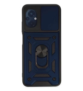 Poco M5 Kılıf Pars Lens Yüzüklü Silikon - Lacivert